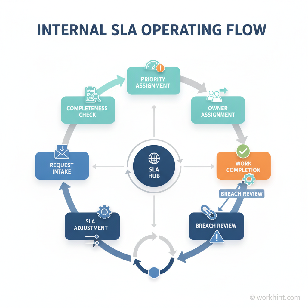 Internal SLA workflow from request intake to review