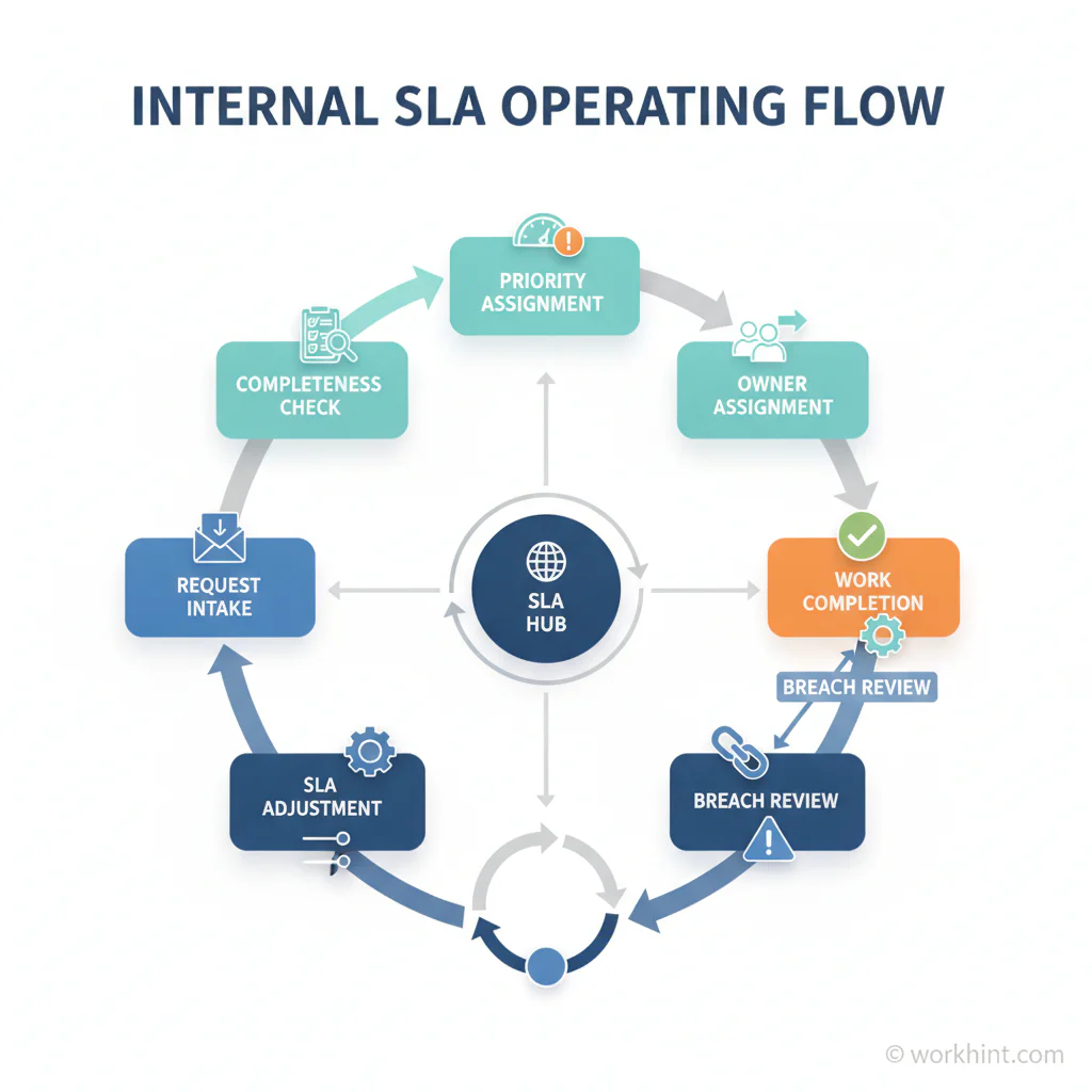 Internal SLA workflow from request intake to review