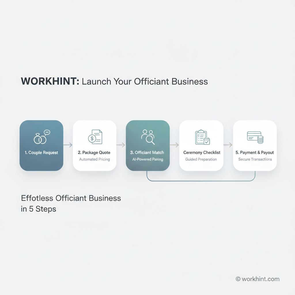 Wedding officiant platform workflow