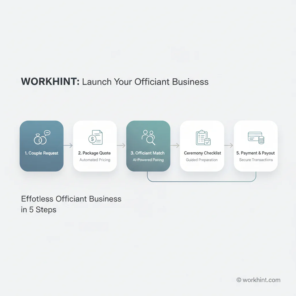 Wedding officiant platform workflow