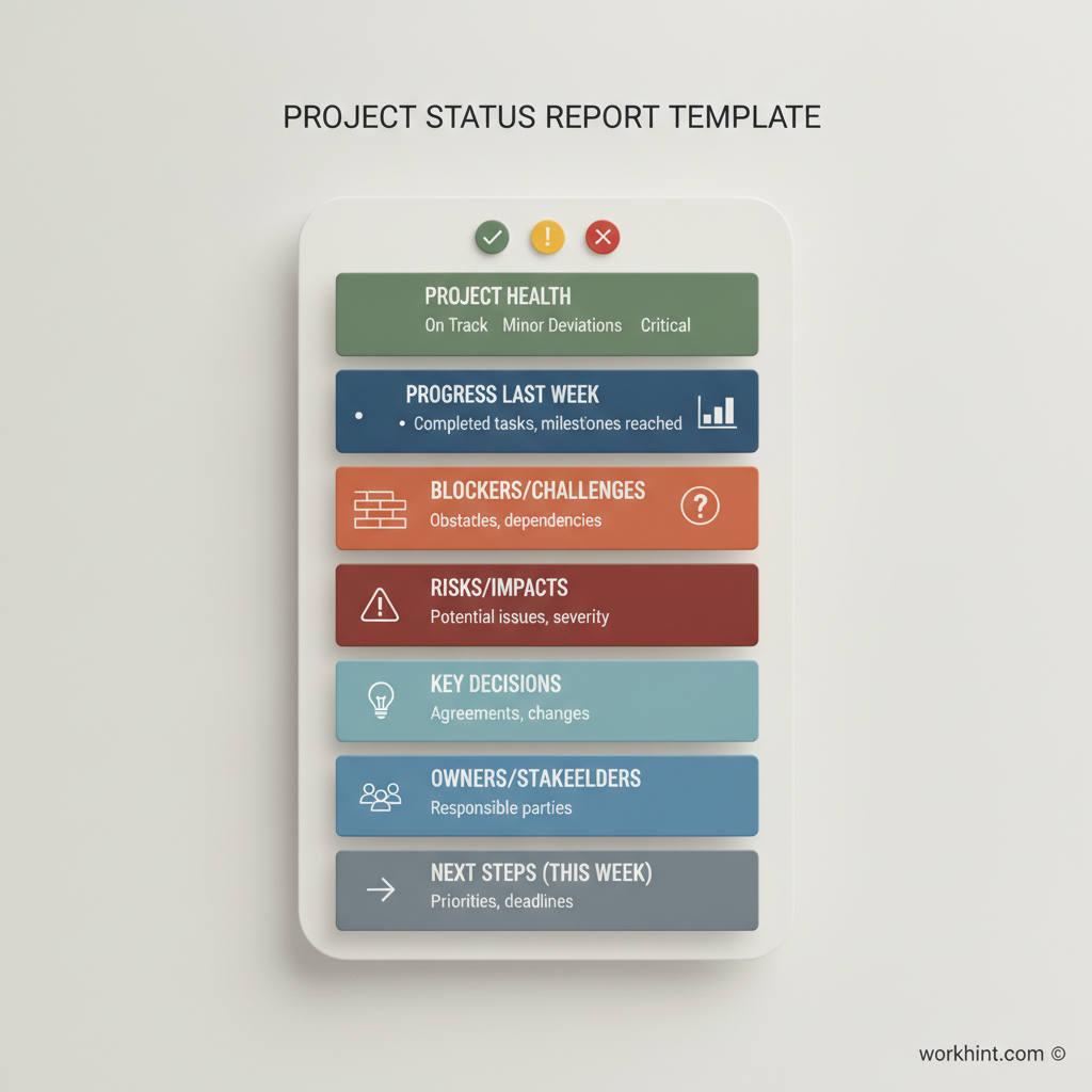 Project status report template anatomy visual