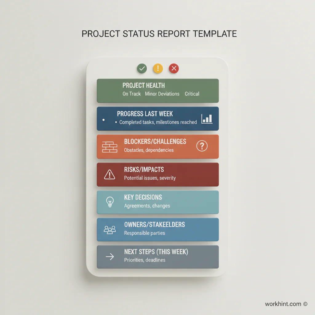 Project status report template anatomy visual