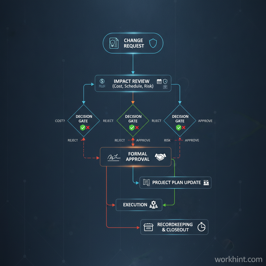 Change order approval workflow from request to recordkeeping