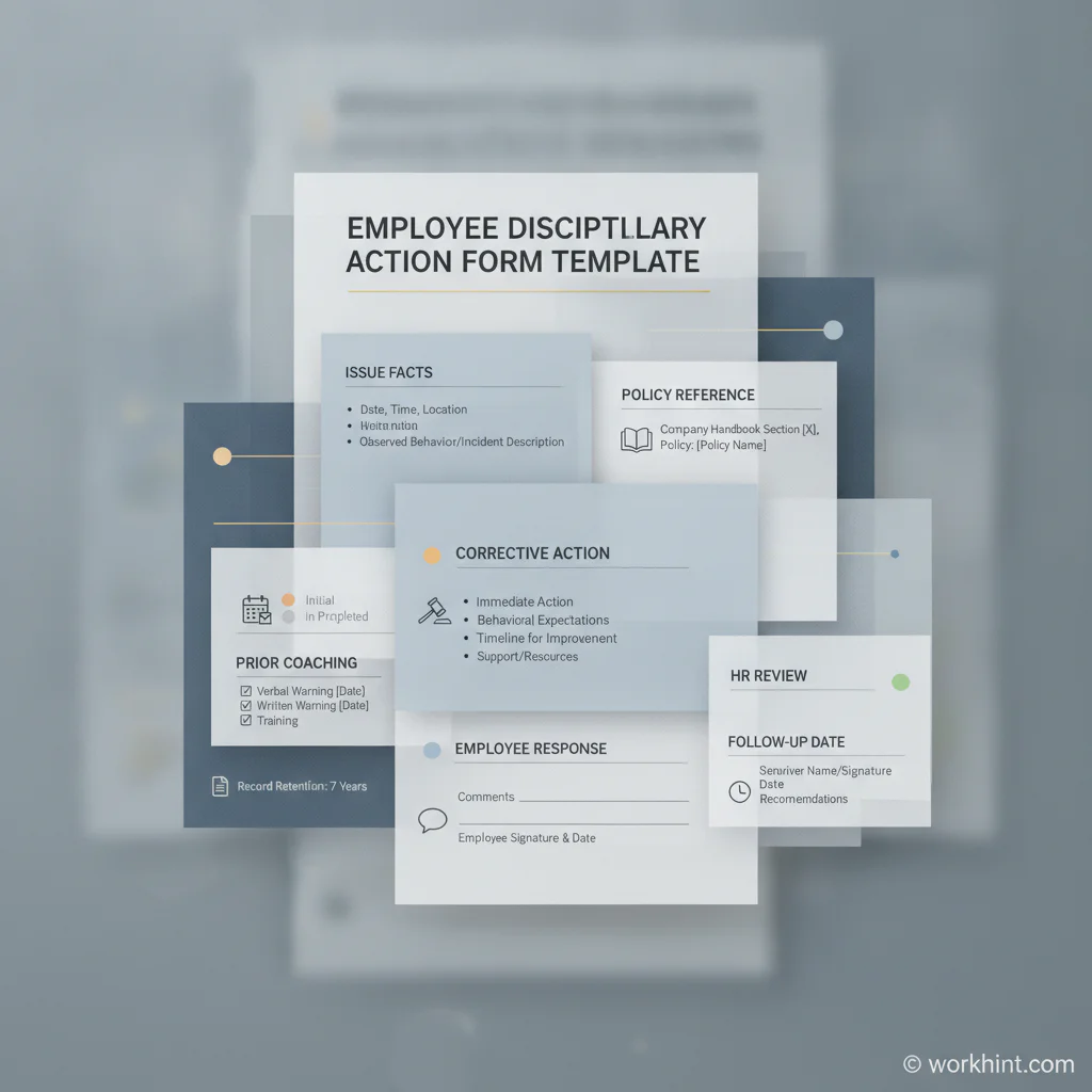 Employee disciplinary action form template anatomy