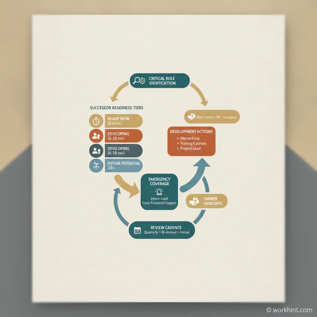 Succession planning template workflow for critical roles and successor readiness