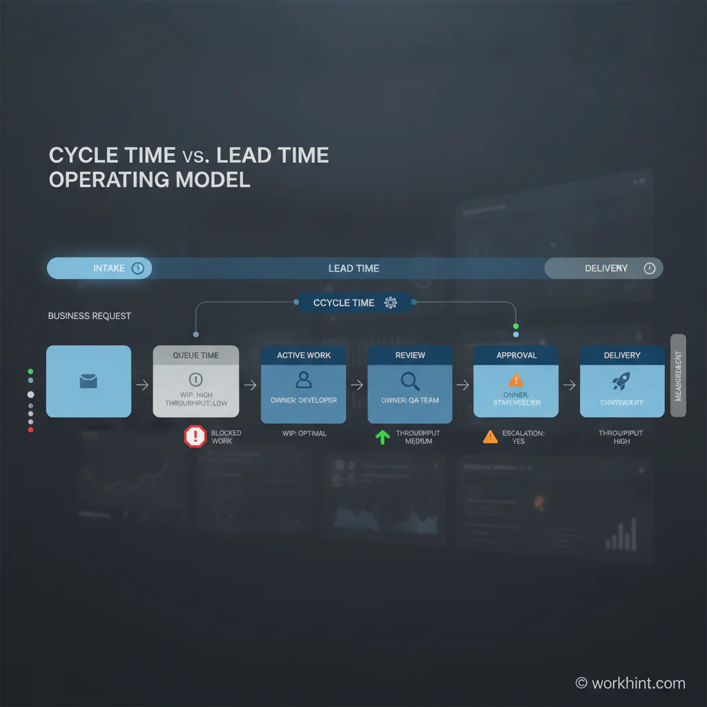 Cycle time and lead time operating model for business workflows