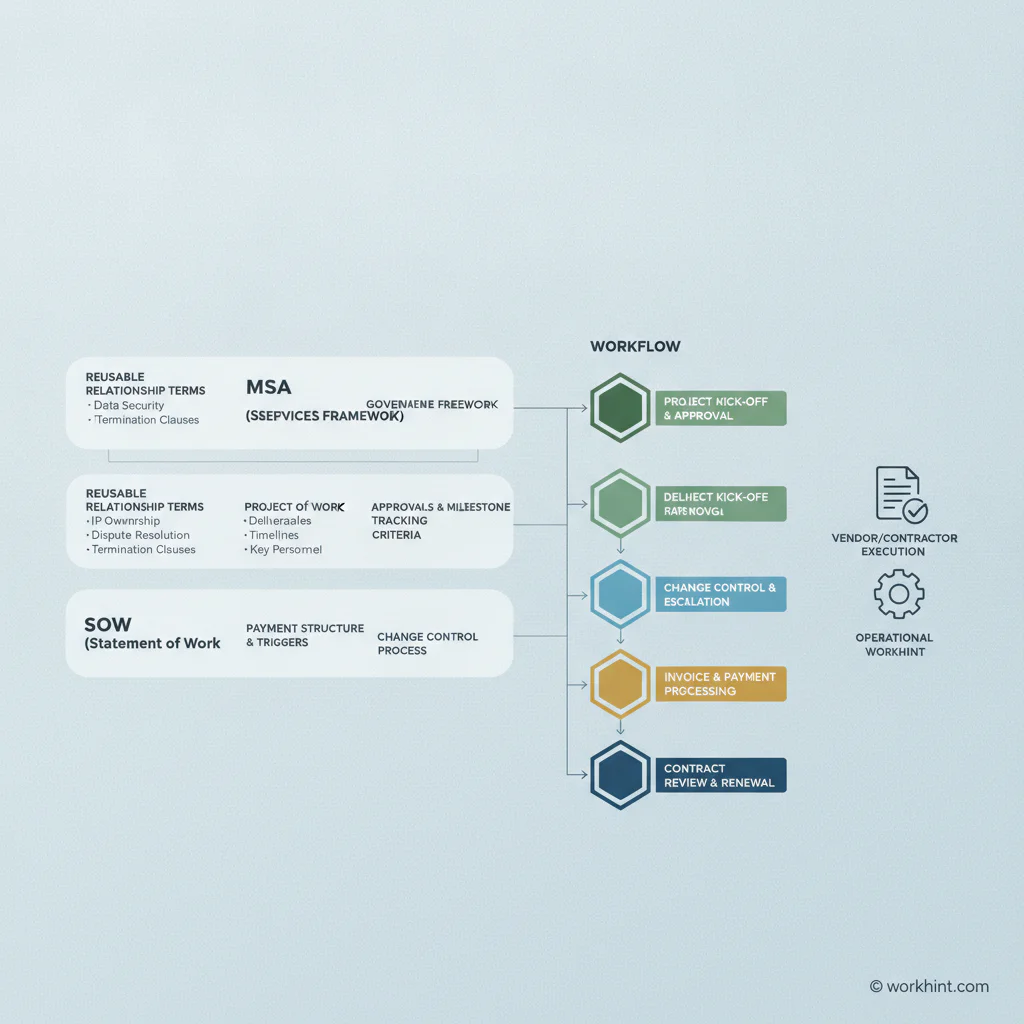 MSA and SOW workflow for vendor and contractor projects
