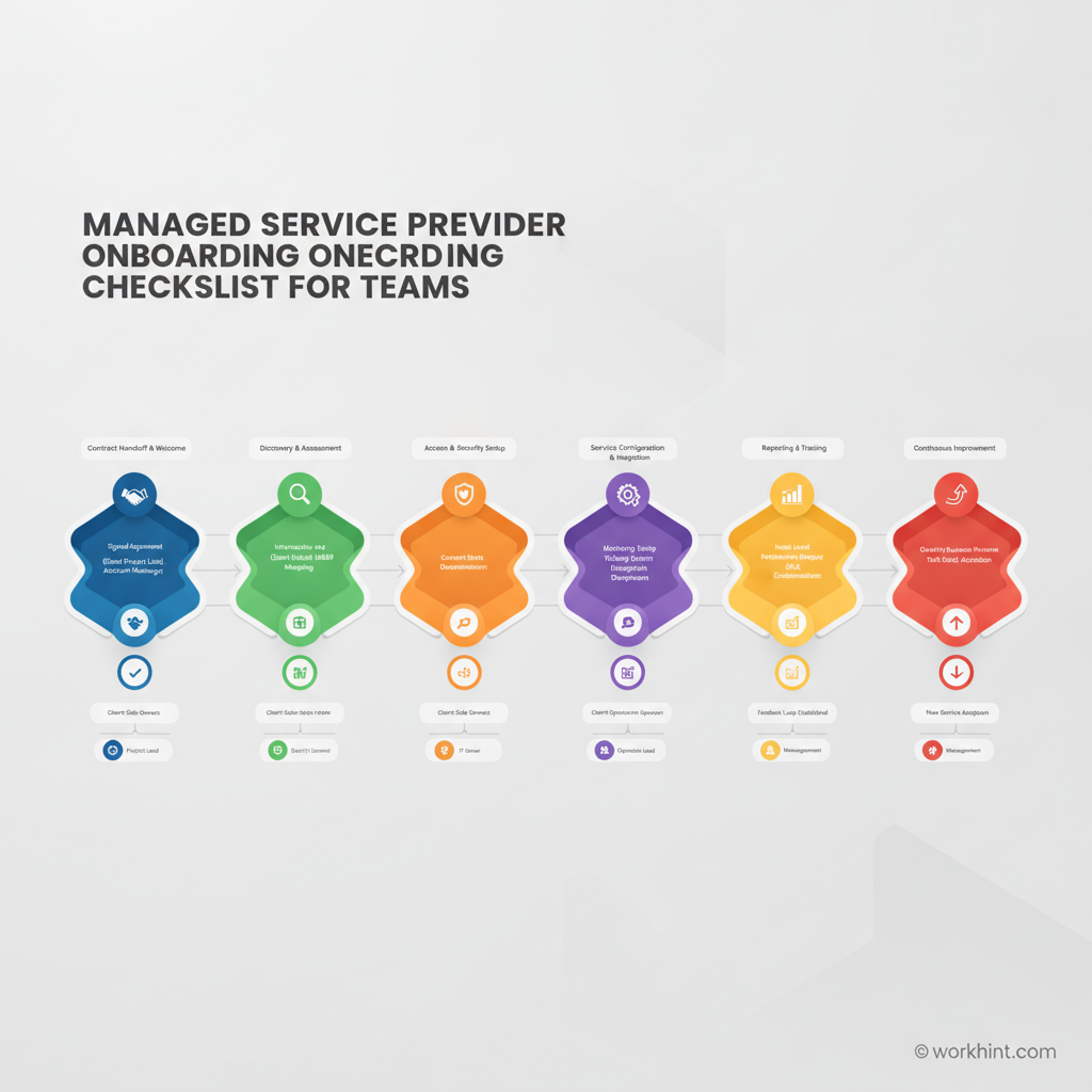 Managed service provider onboarding workflow from handoff through reviews