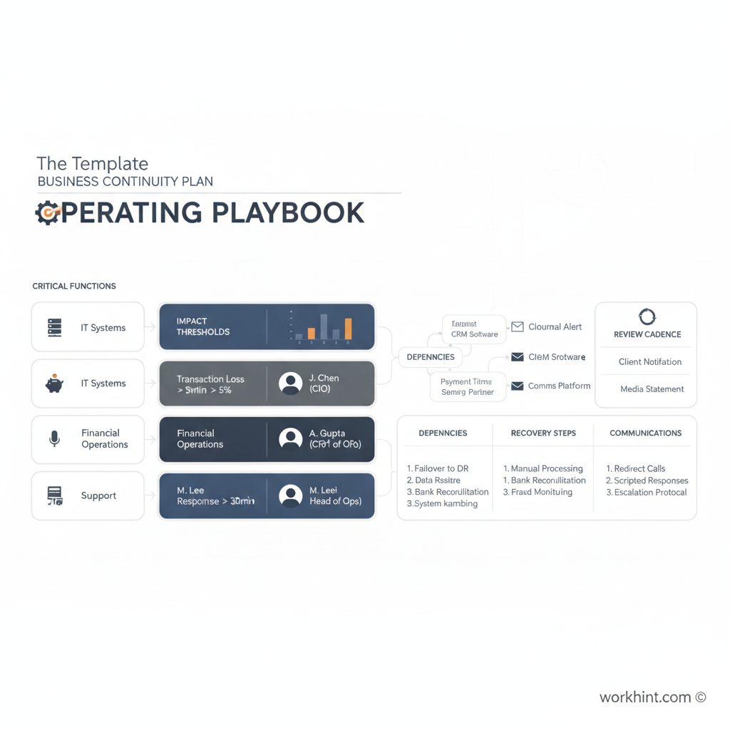 Business continuity plan template visual