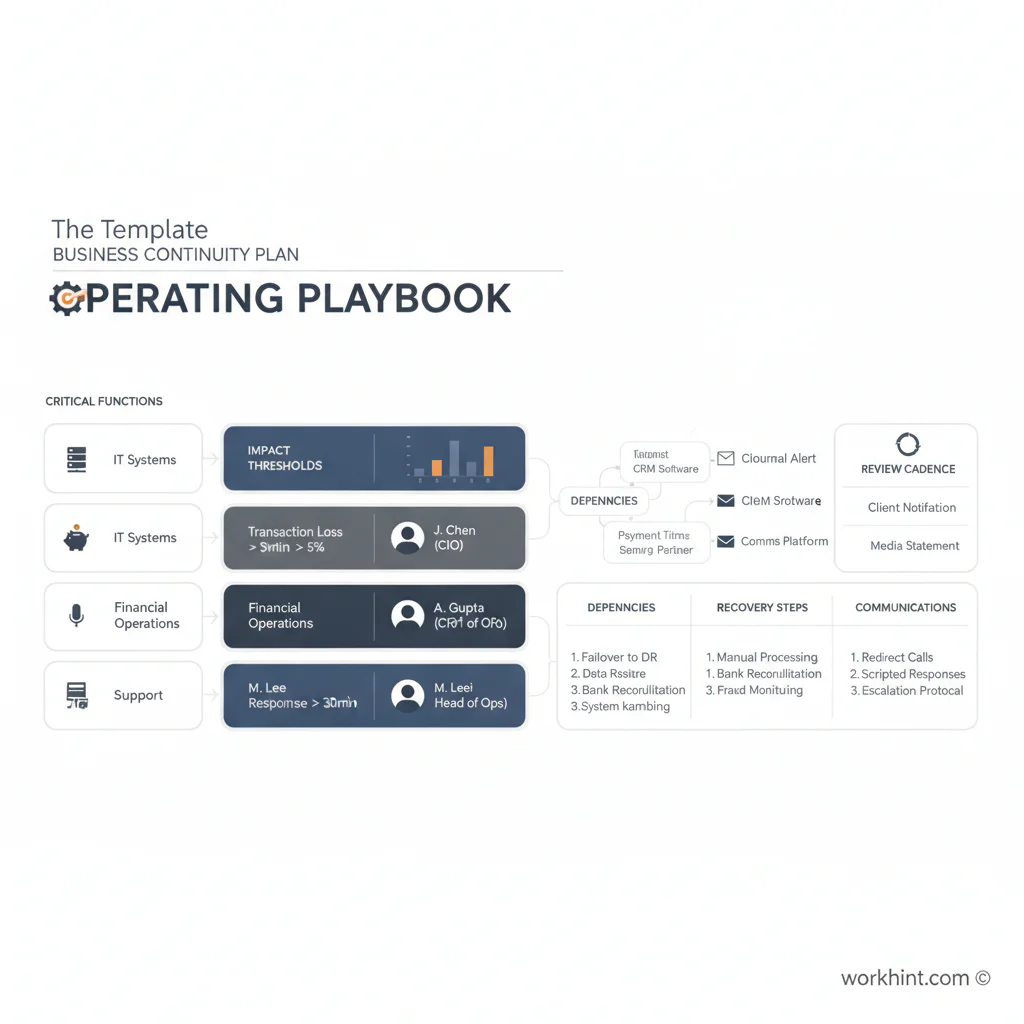 Business continuity plan template visual