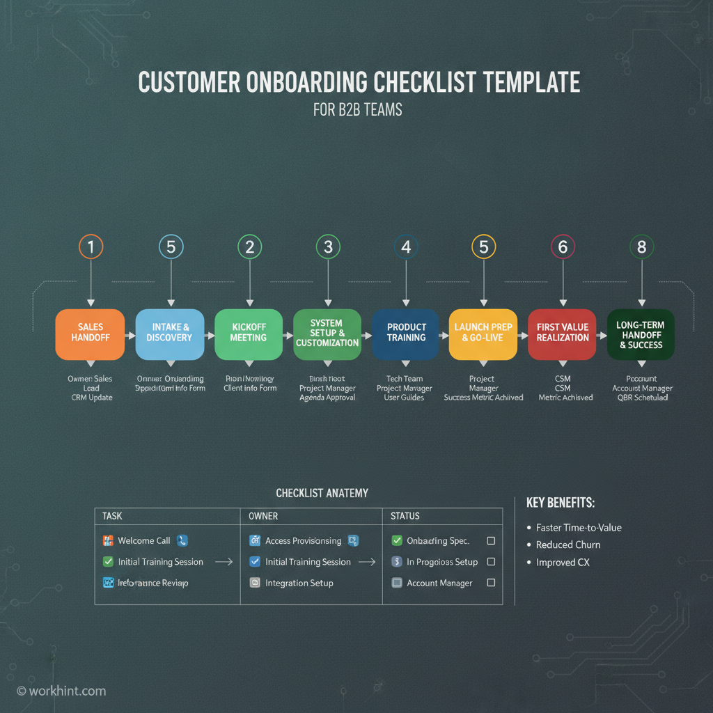 Customer onboarding checklist workflow map