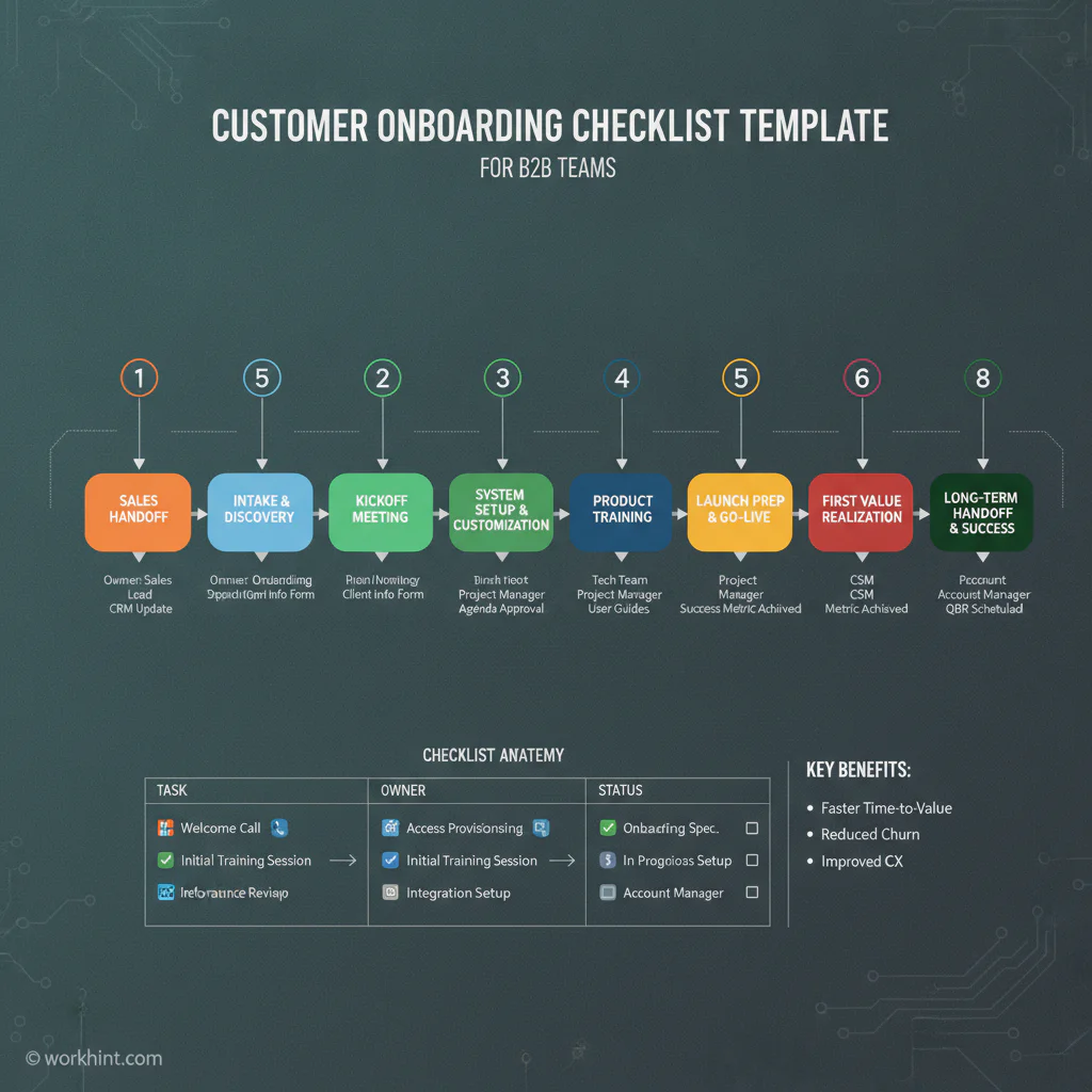 Customer onboarding checklist workflow map