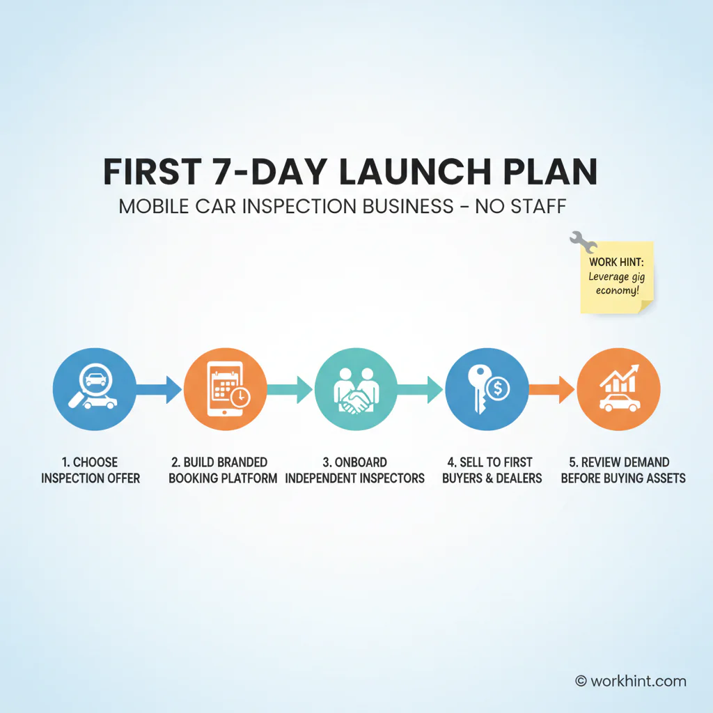 Five-step launch roadmap for a mobile car inspection business