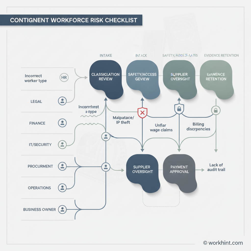 Contingent workforce risk management checklist workflow map