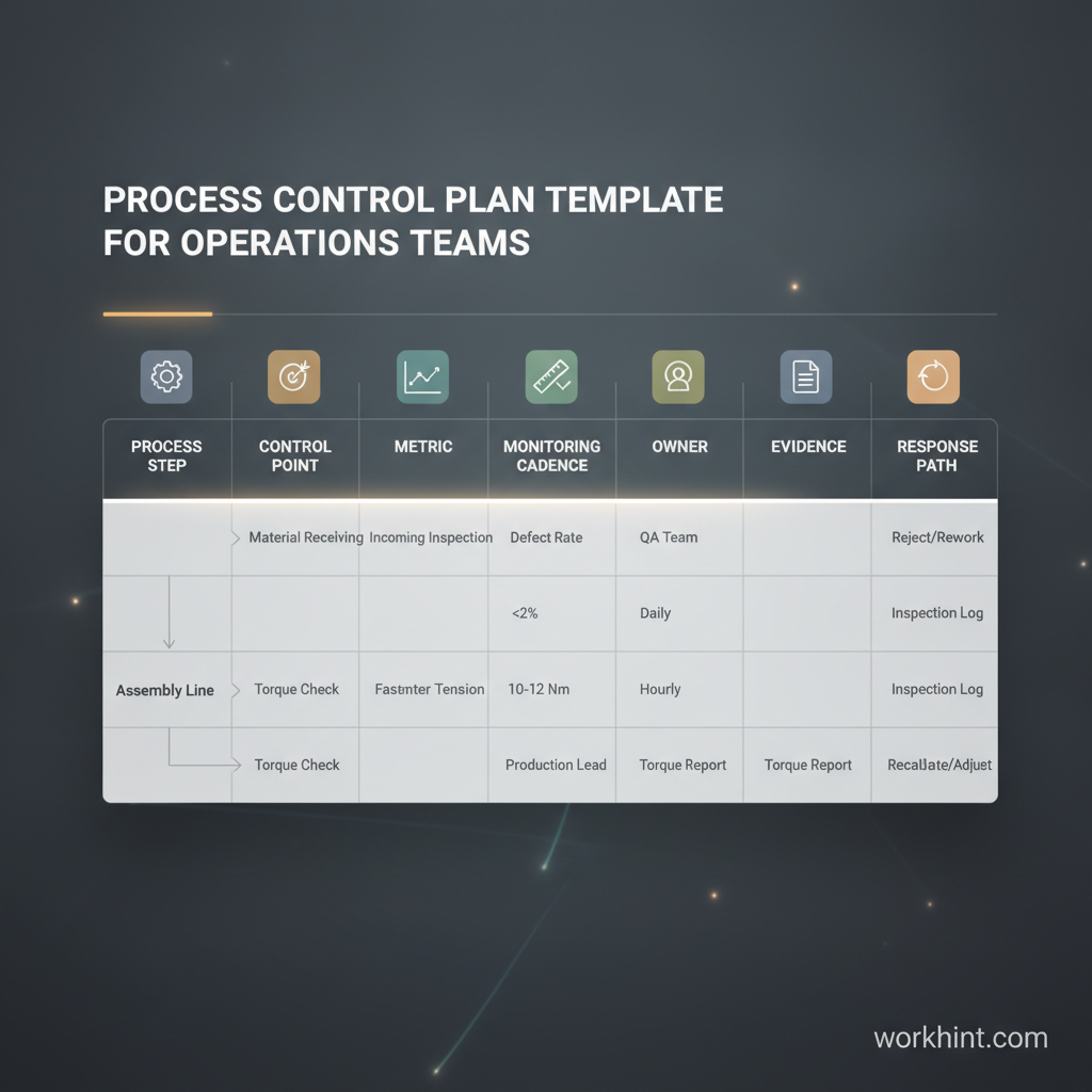 Process control plan operating model