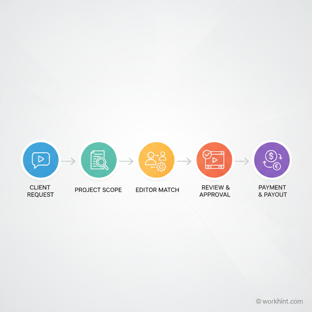 Video editing business client to editor workflow