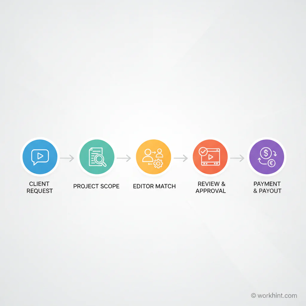 Video editing business client to editor workflow