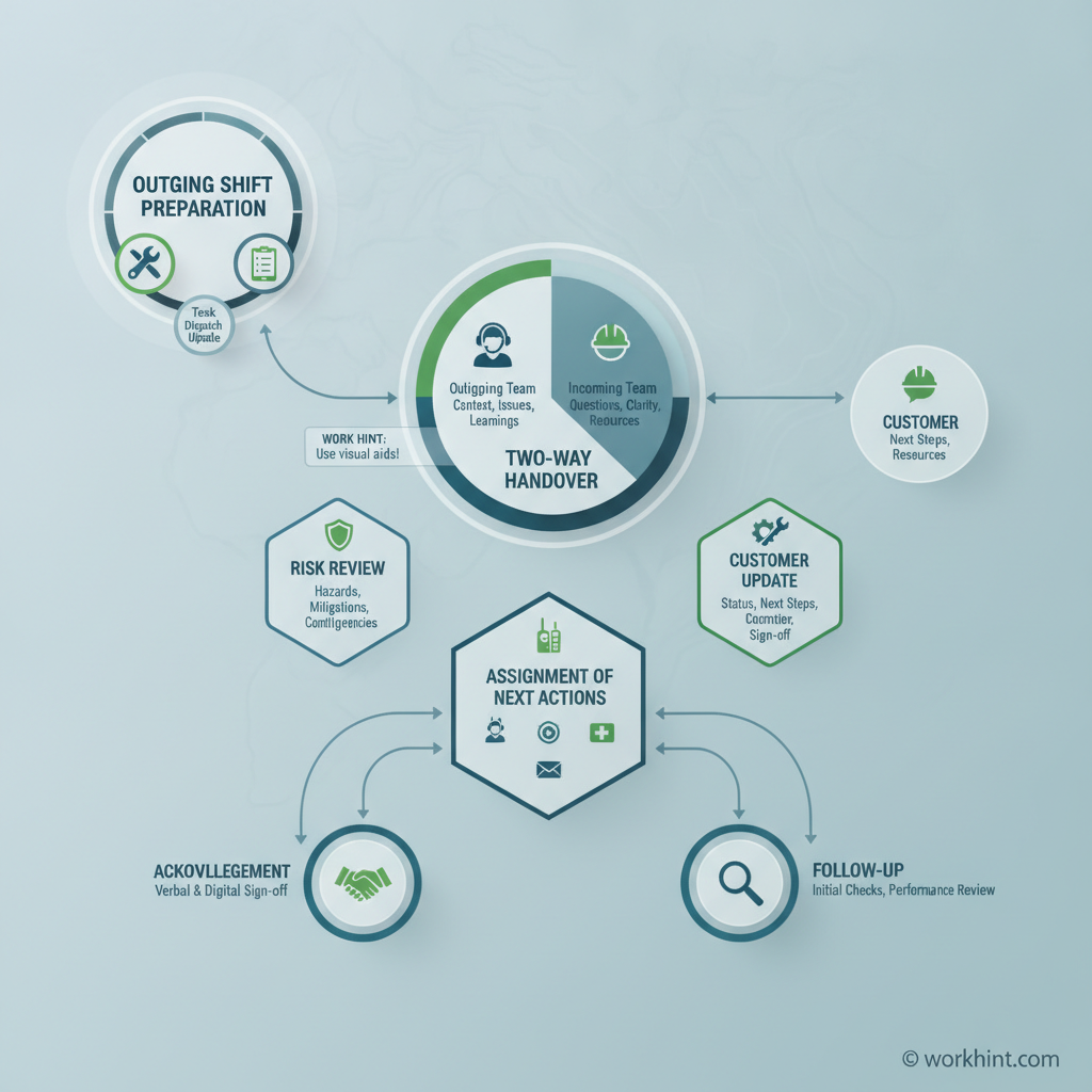 Shift handover checklist workflow for field teams