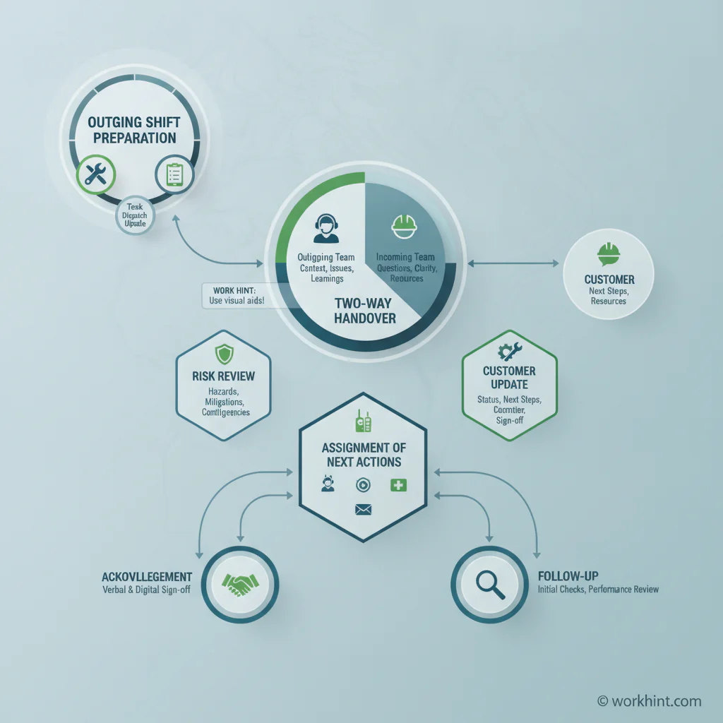 Shift handover checklist workflow for field teams
