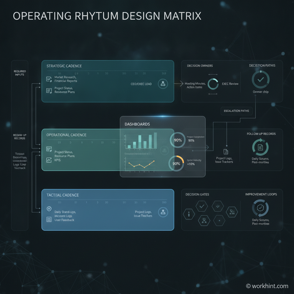 Operating rhythm design matrix for business teams
