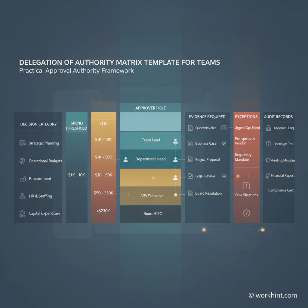 Delegation of authority matrix template anatomy