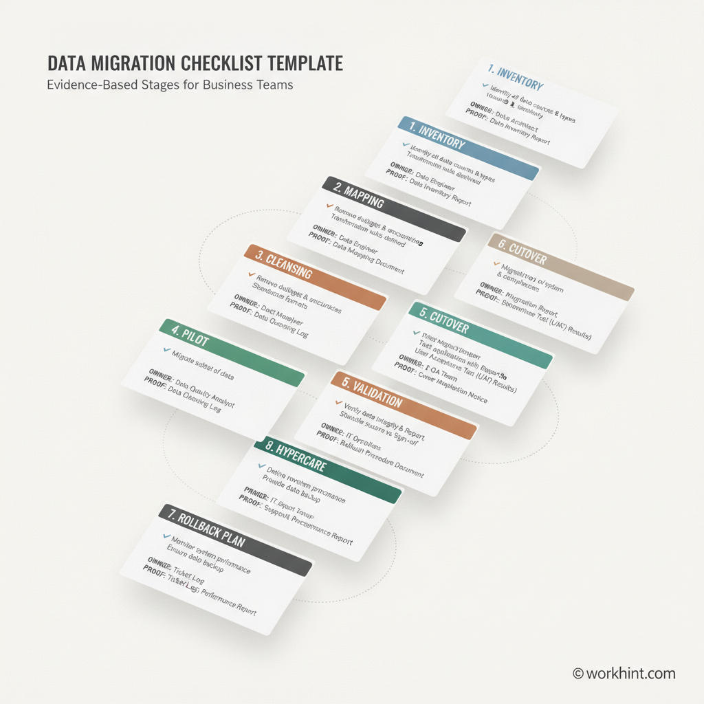 Data migration checklist workflow visual