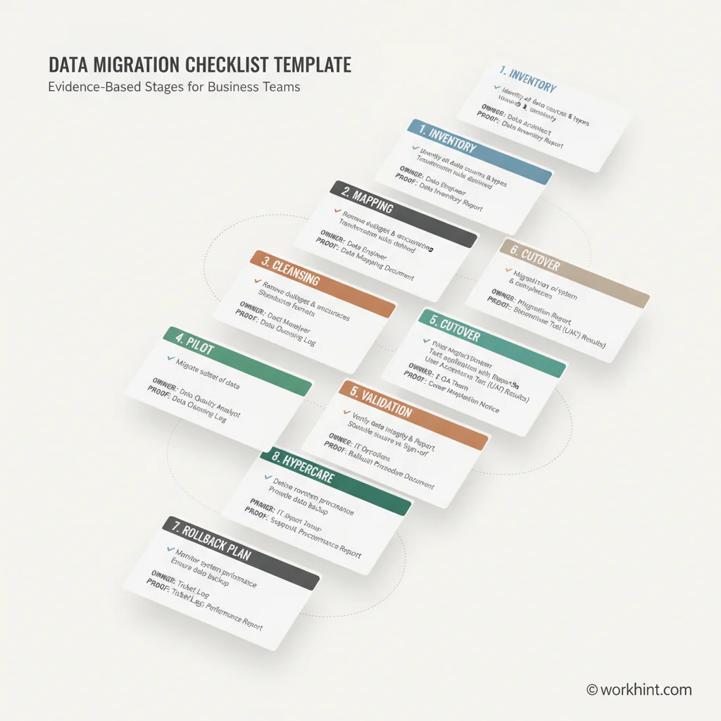 Data migration checklist workflow visual