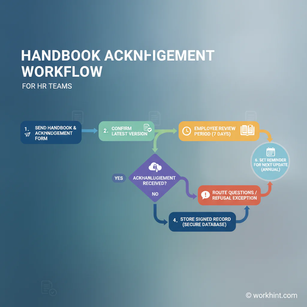 Employee handbook acknowledgment workflow map