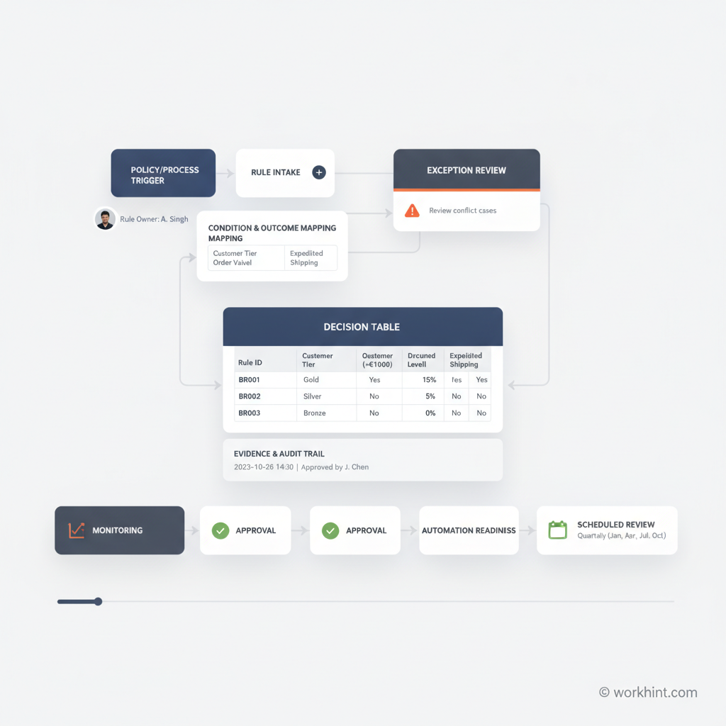Business rules documentation workflow