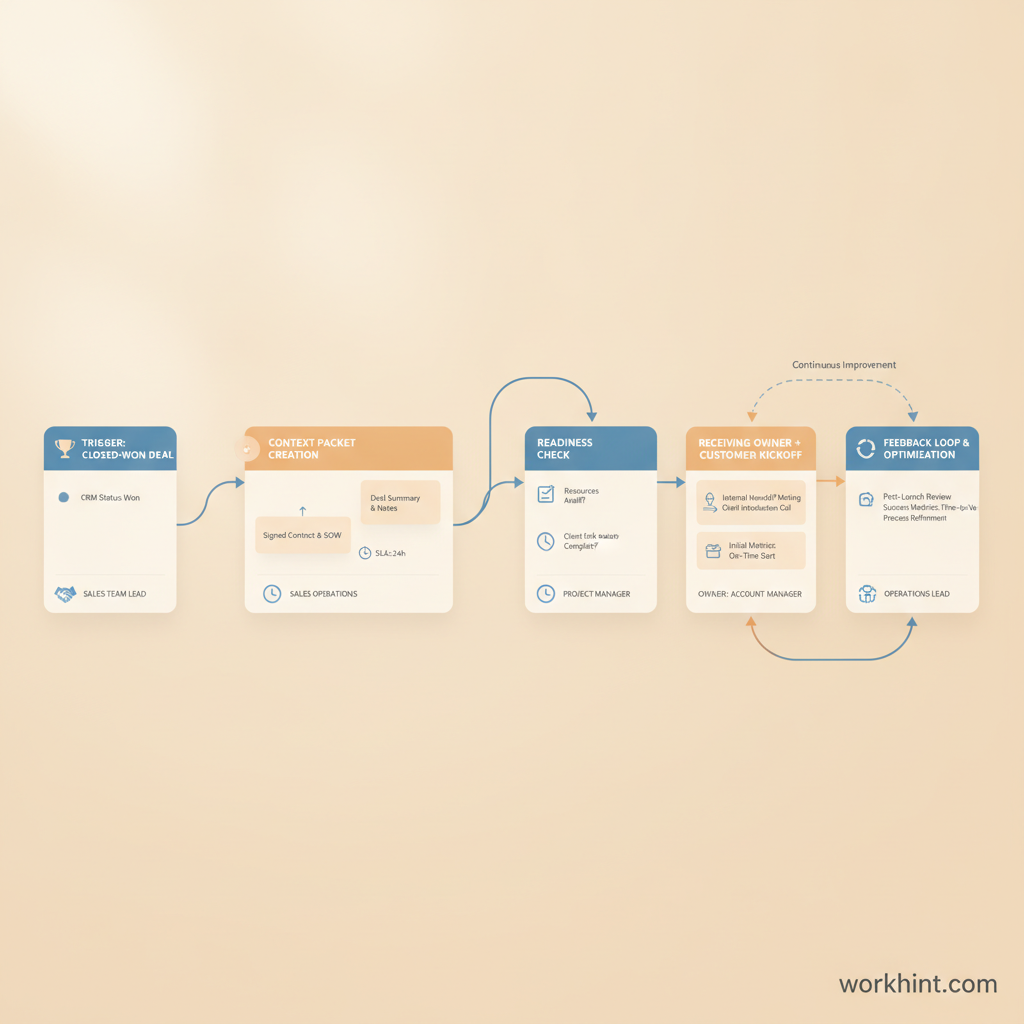 Sales to operations handoff workflow map