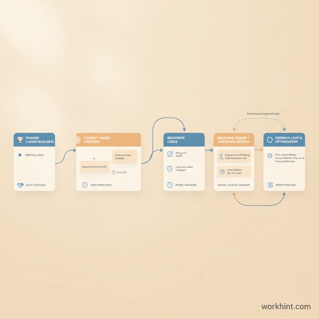 Sales to operations handoff workflow map