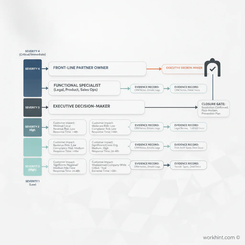 Partner escalation matrix workflow for business teams