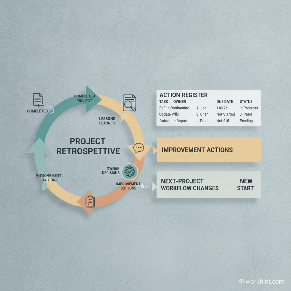 Project retrospective workflow visual