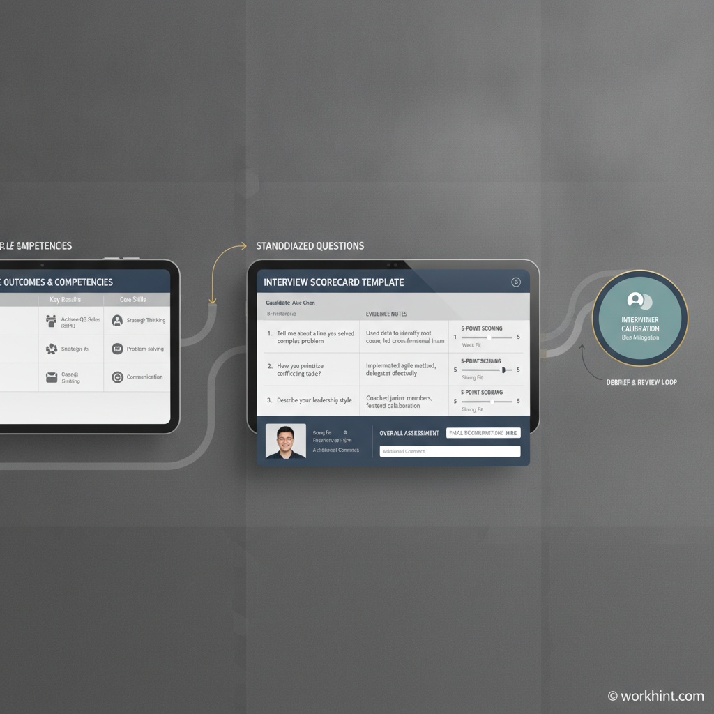 Interview scorecard template workflow infographic