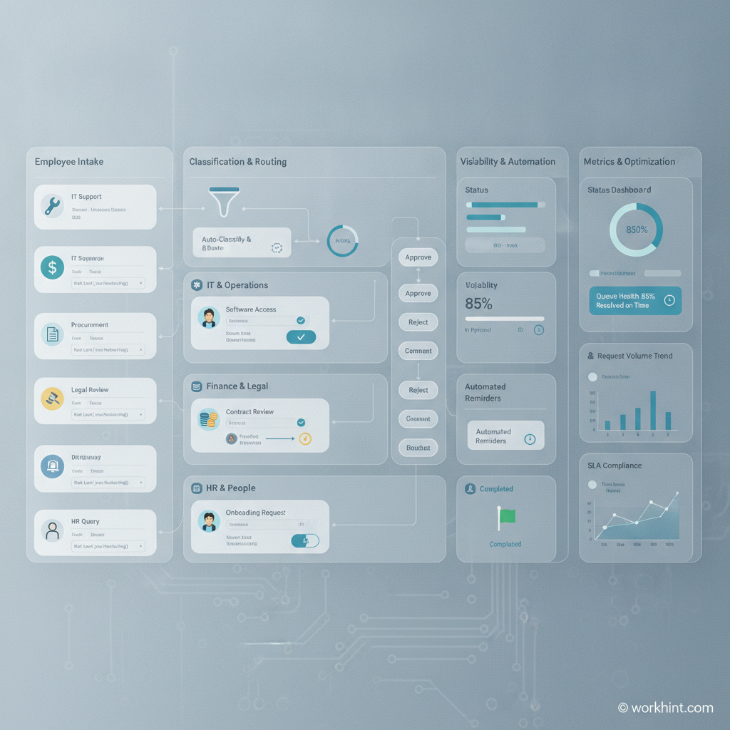 Internal request management workflow map