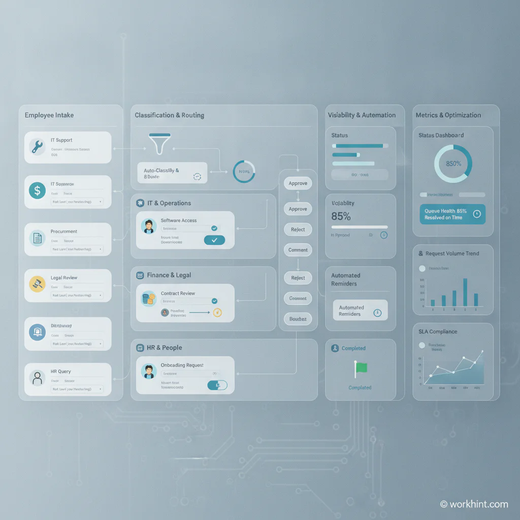 Internal request management workflow map