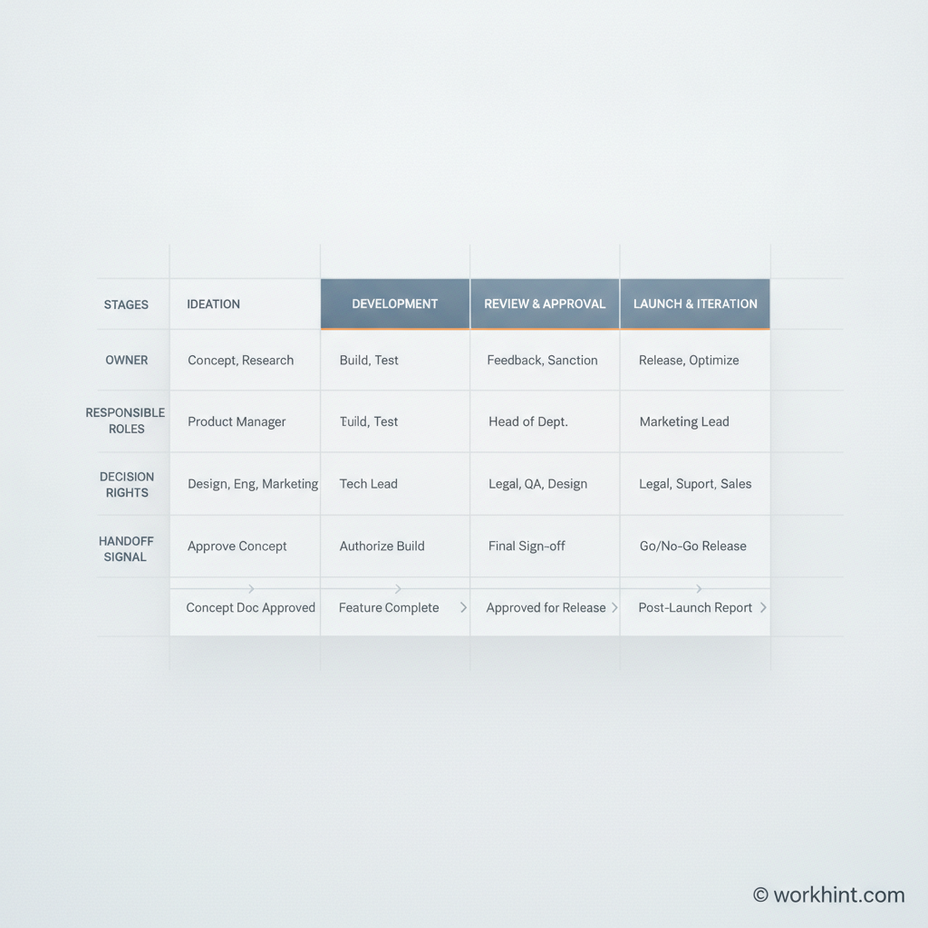 Workflow ownership matrix visual