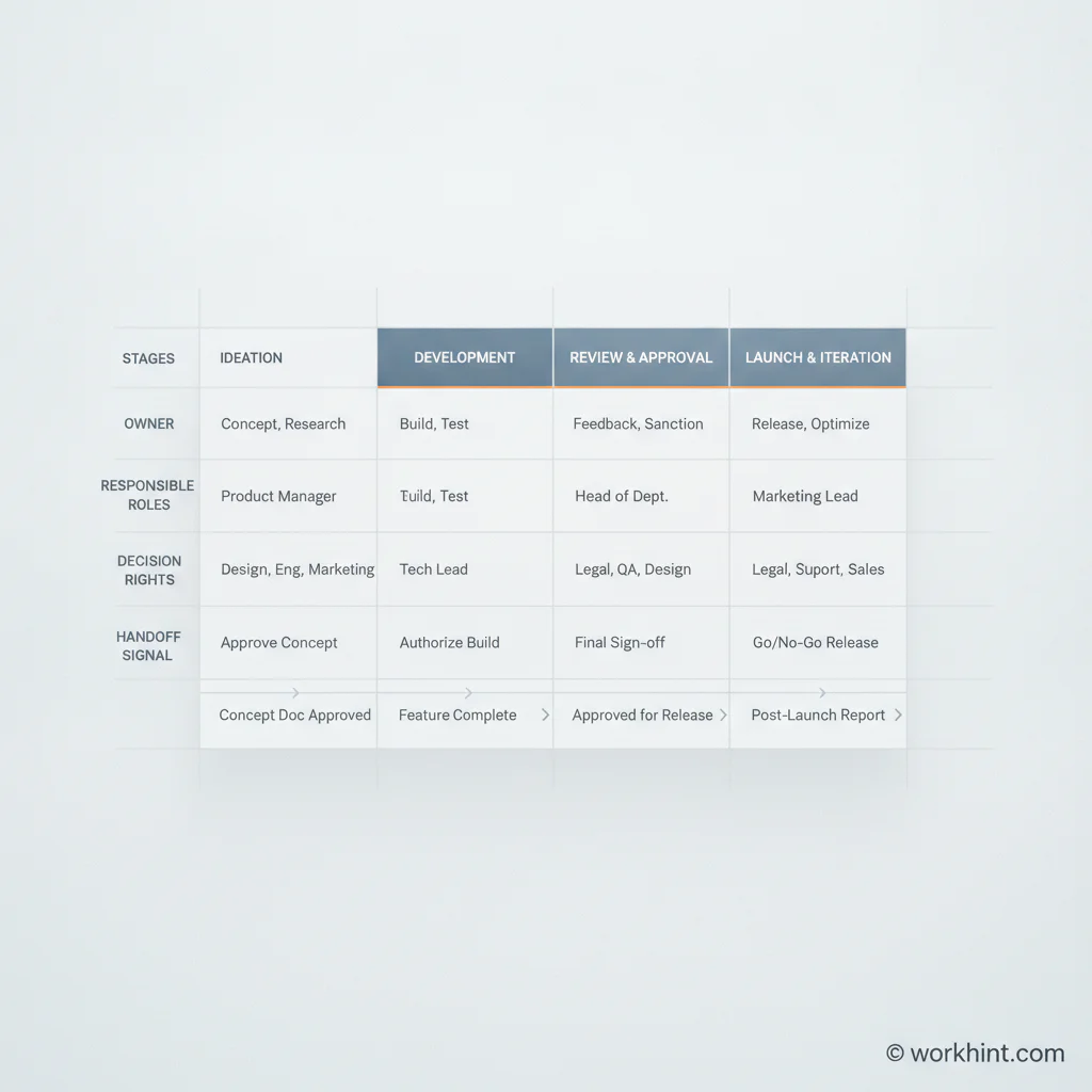 Workflow ownership matrix visual