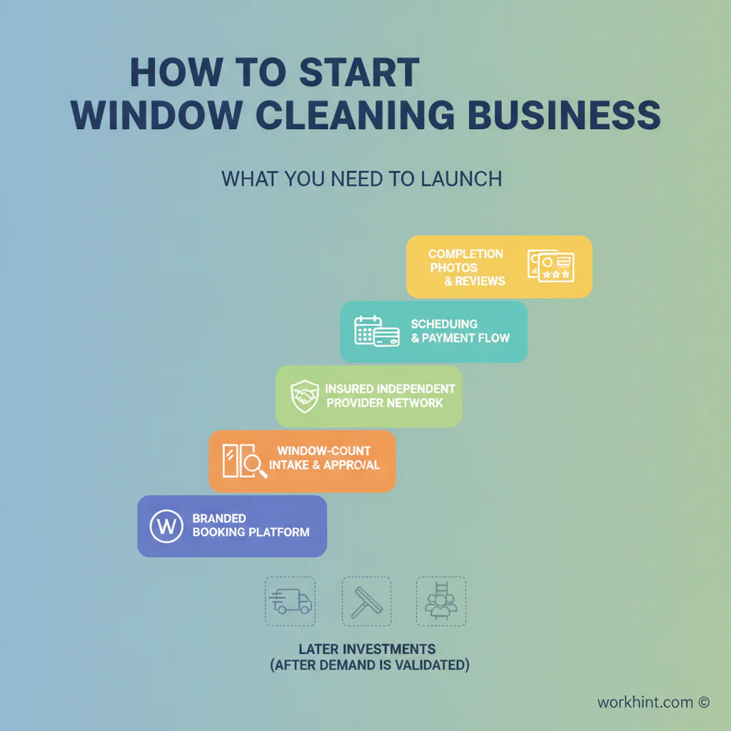 Lean window cleaning business launch stack before heavy equipment investment