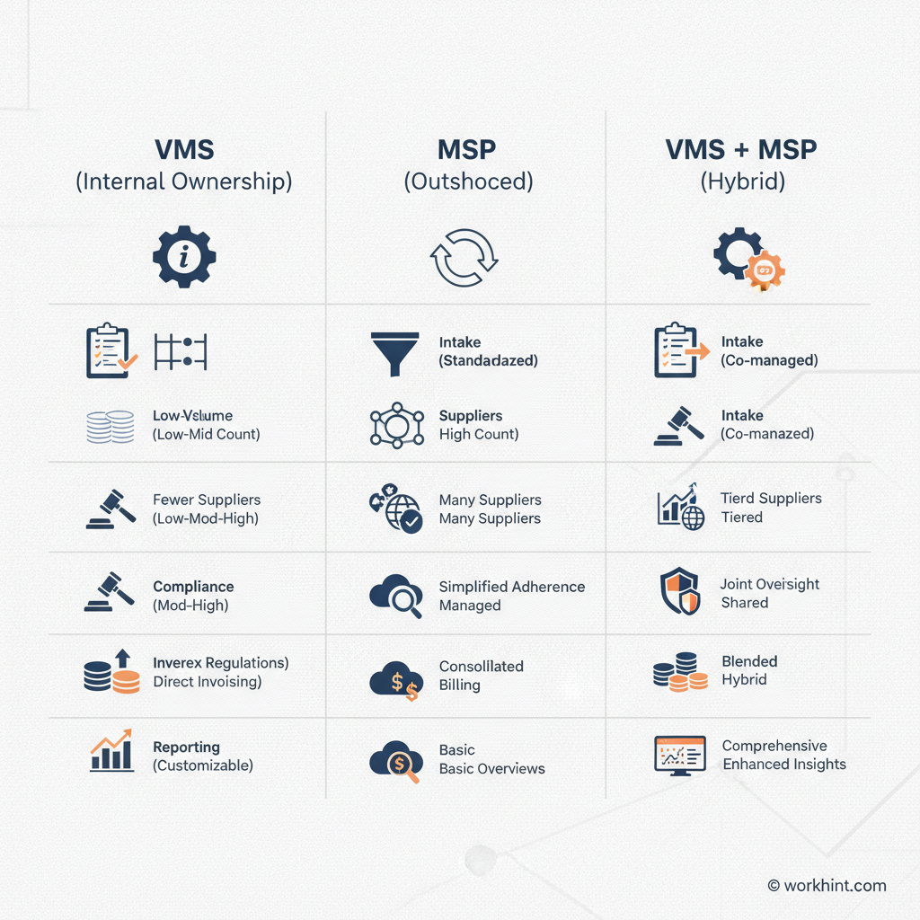 VMS vs MSP decision matrix for contingent workforce management