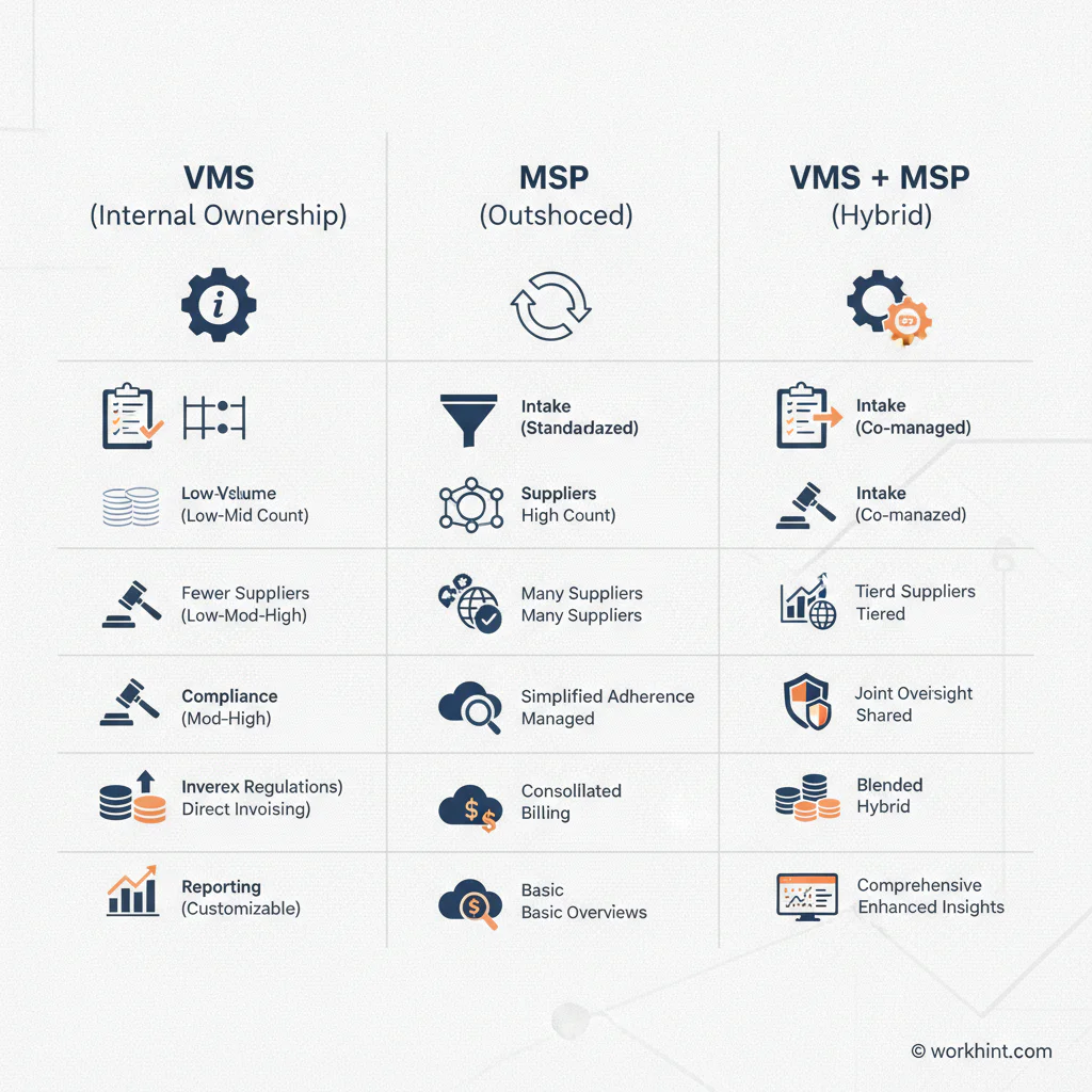 VMS vs MSP decision matrix for contingent workforce management