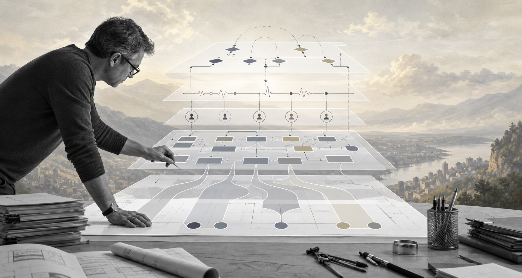 Conceptual business process architecture with value streams workflows owners and metrics