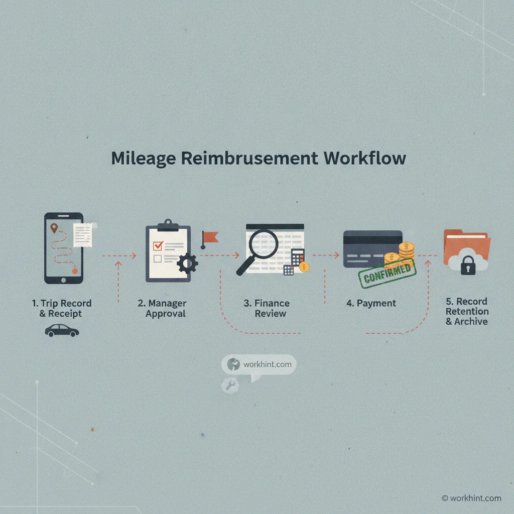 Mileage reimbursement workflow visual