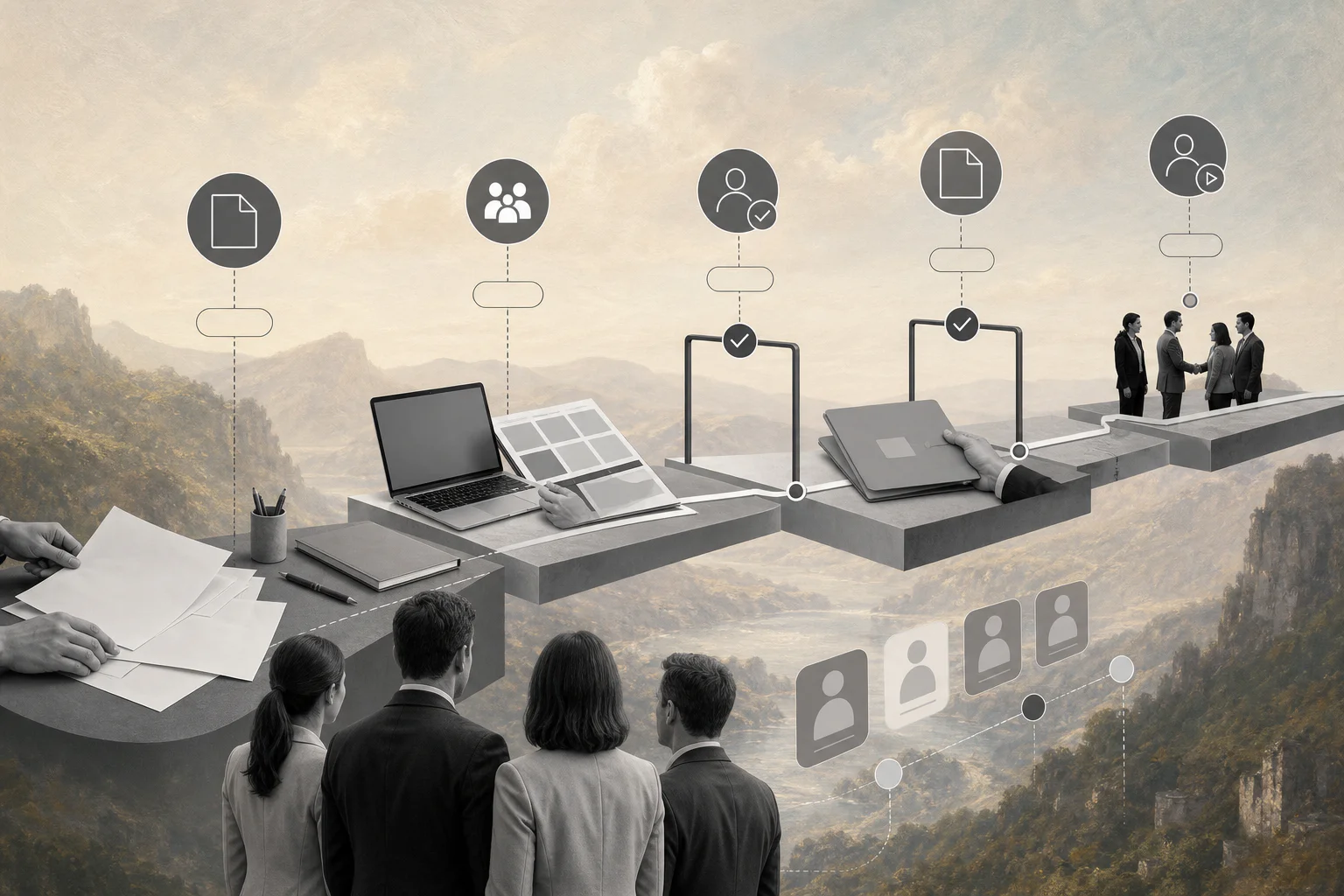 A business team turns scattered freelance hiring inputs into a controlled path from scope to approved project start.