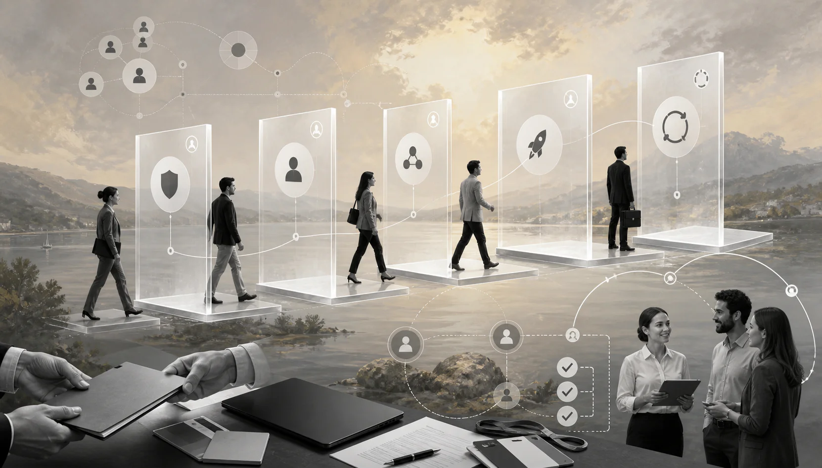 Partner onboarding workflow illustration