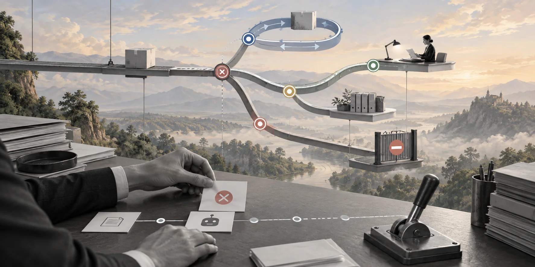 AI workflow fallback strategy illustration