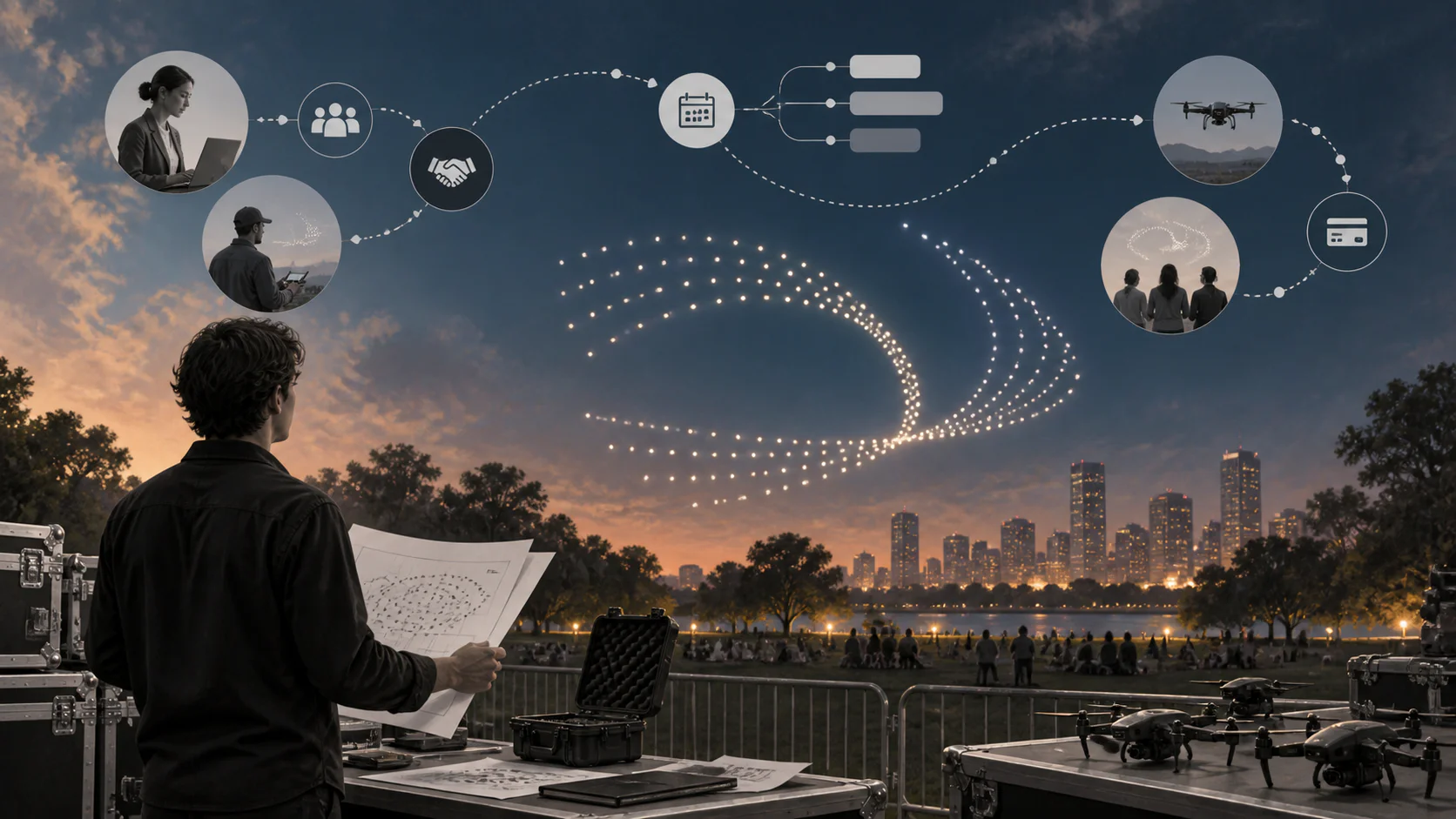 How to Start a Drone Light Show Business Without Drones