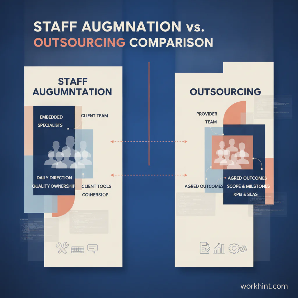 Staff augmentation and outsourcing operating models compared