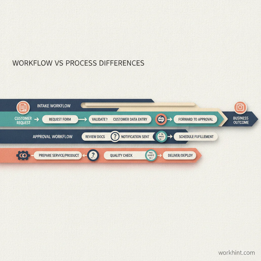 Editorial diagram showing a business process containing several connected workflows