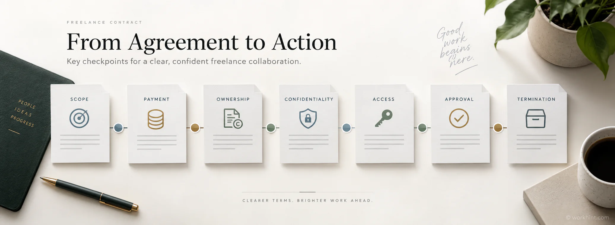 Freelance contract checklist workflow visual